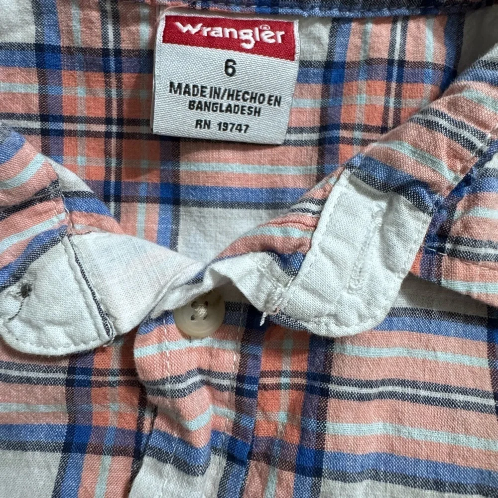 Wrangler Kids Plaid Shirt - White and Brown